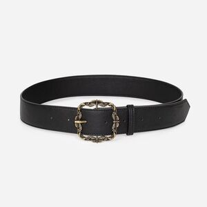Disturbia Black Belt with Ornate Gold Buckle